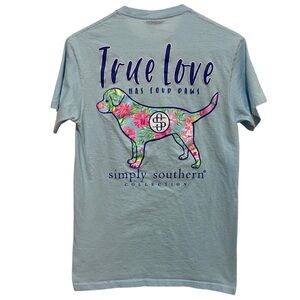 Simply Southern Blue Graphic T-Shirt Short Sleeve Size Small